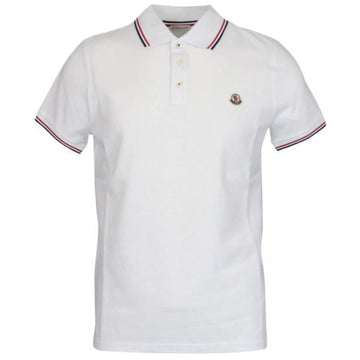 Moncler Cotton Pique Polo Shirt with 3 Color Trimming 157047300