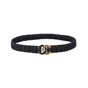 CHANEL Schwarzer lackierter Gürtel mit goldfarbenem CC-Logo 37304Y-2 157065832