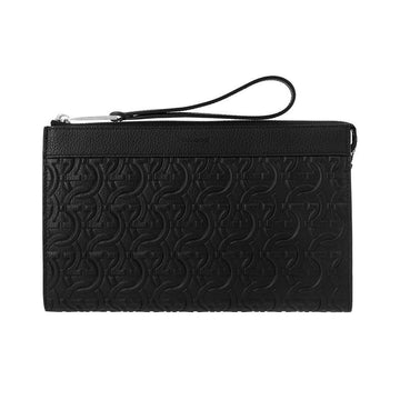 SALVATORE FERRAGAMO Gancini Reise Embossed Clutch Bag 155990074 [P]