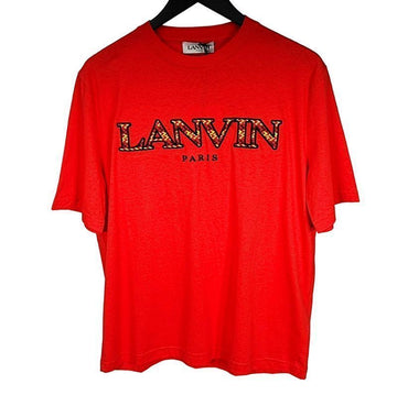 Lanvin Men's Logo T-shirt Red TS0005 J260 37 Authentic 100% 154661088