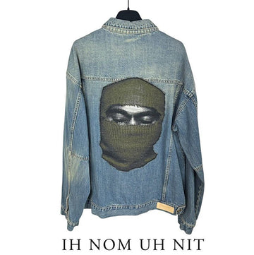 IH NOM UH NIT Men's Kanye Print Denim Jacket NCW19600 089 Authentic 100% 151890847