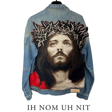 IH NOM UH NIT メンズ ジャージプリント デニムジャケット NCW19603 089 正規品100% 151890866