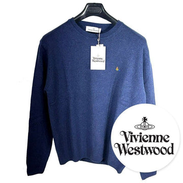 Vivienne Westwood Men's Logo Patch Crewneck Sweater Blue 151231246
