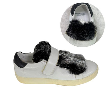 Moncler Women’s Lucy Rabbit Fur Sneakers White 150802430