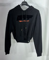 OFF WHITE レディース クロップ ブラック フーディ T 150719716 [P]