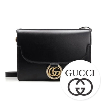 GUCCI Damen GG Logo Plakette Schultertasche Crossbody Tasche Schwarz 150665274
