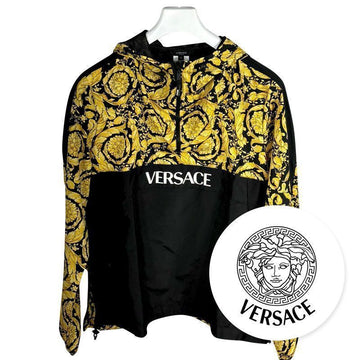 VERSACE 男性バロックプリントアノラックハーフジップジャケット ブラック 1003743 1A02576 5B010 150489453