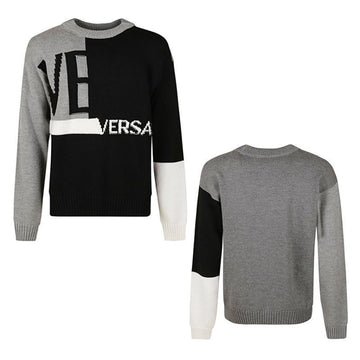 VERSACE Herren Multi-Color Patchwork Logo Crew Knit 150486774
