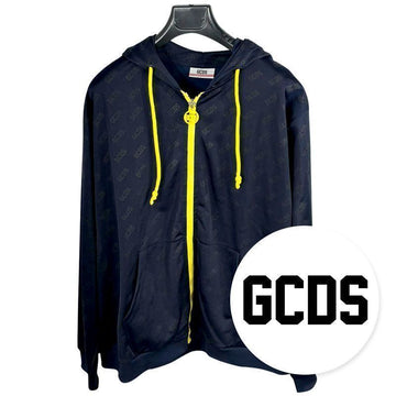 GCDS メンズ ジップアップ フード ジャケット ネイビー M020060 150447785