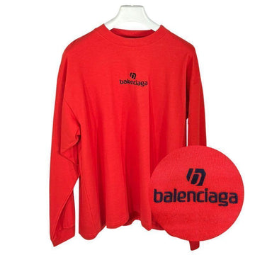 Balenciaga Men's Long Sleeve Cotton T-Shirt Red 541878 TJVD9 6552 Authentic 100% 150281166