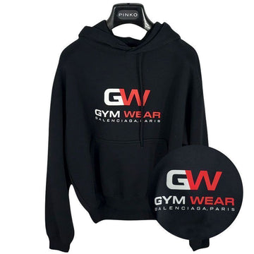 Balenciaga Men's Gym Wear Printed Hoodie T-Shirt Black 150280609