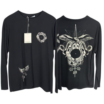 Givenchy Men's Printed Long Sleeve T-Shirt Black 149990618