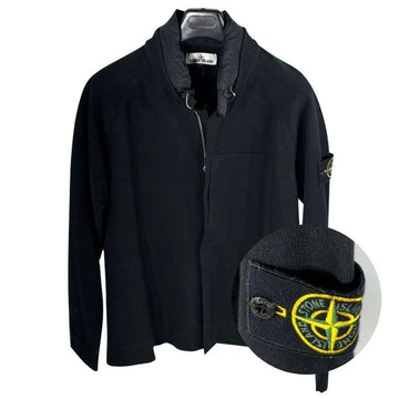 STONE ISLAND メンズ ワッペンパッチ フードニット ジャケット ブラック 7215511D2 V0029 149806693