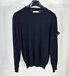 STONE ISLAND Runde Wollstrickpullover mit Herren-Patch in Navy 149807320 [P]