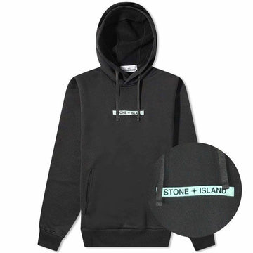 Stone Island Men's Logo Drawstring Hoodie Black 149800247