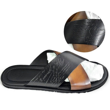 Berluti Scritto Venezia Leather Sandals 149665948