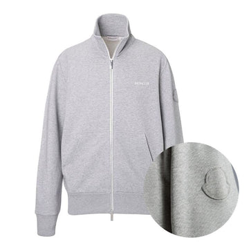 MONCLER Grauer Logo-Patch Strickpullover mit Reißverschluss 8G00028 899WP 984 149315549