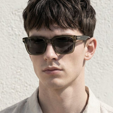 Tom Ford Sunglasses TF1162K 57A Transparent Dark Gray Square Horn Frame Asian Fit 147659618