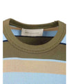 AMI Ovale Patch Streifen Kurzarm T-Shirt 156729695 [P]