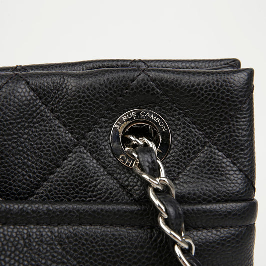 CHANEL Caviar CC Logo Timeless Chain Shoulder Bag 156974836