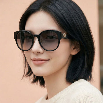 GUCCI Sonnenbrille GG1304SK 001 große runde Hornbrille 62831723