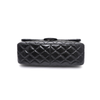 CHANEL Vintage Large Silver Chain Shoulder Bag Black Patent Leather 2.55 157090359 [P]