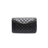CHANEL Vintage Large Silver Chain Shoulder Bag Black Patent Leather 2.55 157090359 [P]