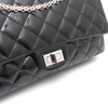 CHANEL Vintage Large Silver Chain Shoulder Bag Black Patent Leather 2.55 157090359 [P]