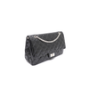 CHANEL Vintage Large Silver Chain Shoulder Bag Black Patent Leather 2.55 157090359 [P]