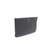 CHANEL ブラックラムスキンシルバーCCクラシックラージクラッチバッグA82552 157090380 [P]