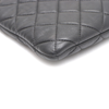 CHANEL ブラックラムスキンシルバーCCクラシックラージクラッチバッグA82552 157090380 [P]
