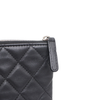 CHANEL ブラックラムスキンシルバーCCクラシックラージクラッチバッグA82552 157090380 [P]