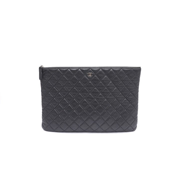 CHANEL Classic Large Clutch Bag in Black Leather A82552 157090380