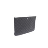 CHANEL ブラックラムスキンシルバーCCクラシックラージクラッチバッグA82552 157090380 [P]