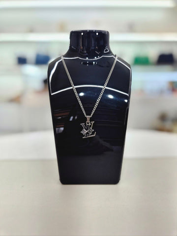Louis Vuitton Monogram Low Pendant Silver Necklace M02254 157090435