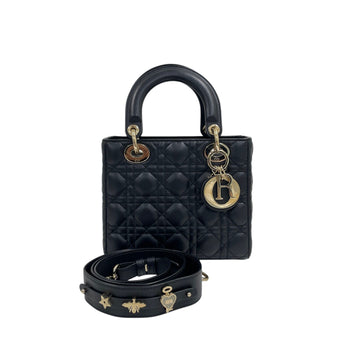 DIOR Schwarze Lady ABC kleine goldene Schultertasche H00323 157090564