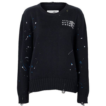 Maison Margiela Black Splatter Distressed Sweater M61026 157090743