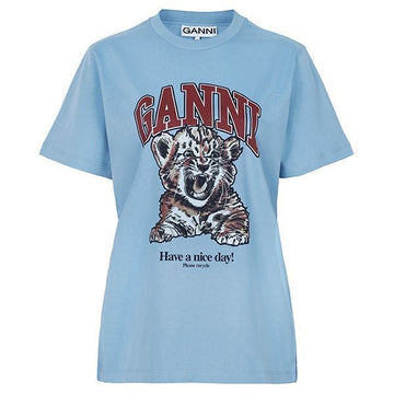 GANNI タイガー Tシャツ 26SS ブリスフルブルー T4007 745 157090808