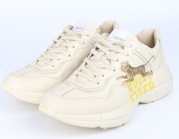 Gucci Liton Tiger Print Leather Sneakers 7 (260) 157090879