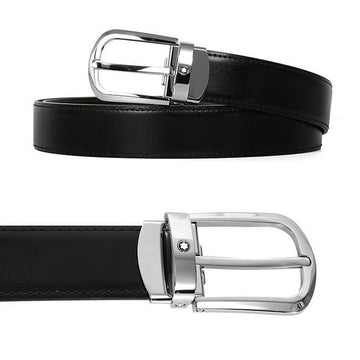 MONTBLANC レザーリバーシブルベルトブラック 114412 144155598