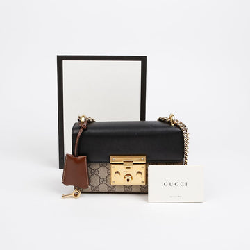 Gucci Supreme Paddle Lock Small Leather Chain Shoulder Bag 157010337