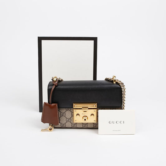 Gucci Supreme Paddle Lock Small Leather Chain Shoulder Bag 157010337 [P]