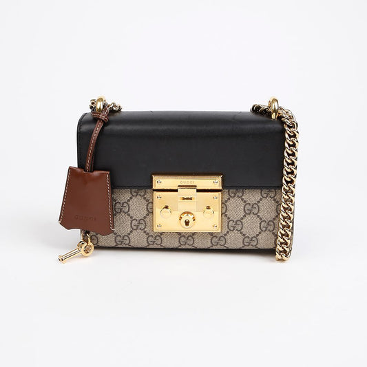 Gucci Supreme Paddle Lock Small Leather Chain Shoulder Bag 157010337 [P]