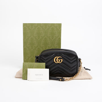 Gucci GG Marmont Matelassé Mini Crossbody Bag Black 157018348