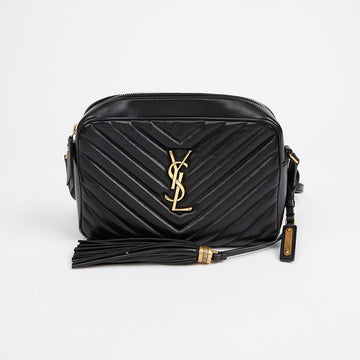 Saint Laurent Black Leather Lou Tassel Camera Crossbody Bag 156797892