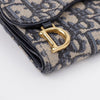 DIOR Oblique Jacquard Sattel Lotus Geldbörse Blau 156724915 [P]