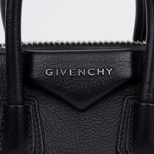 GIVENCHY アンティゴナ ミニ ブラック ショルダーバッグ シルバー 156796986 [P]