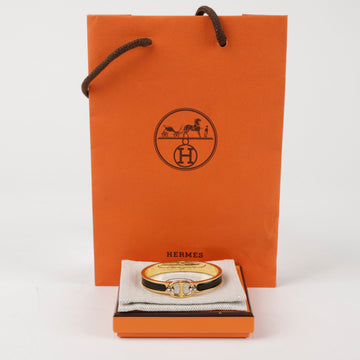 HERMES ミニクリックシャンダル ブラック イエロー ゴールド レディース ブレスレット 156729262