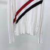 THOM BROWNE Strickpullover mit Streifenmuster Weiß Größe 4 157092577 [P]