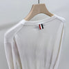THOM BROWNE Strickpullover mit Streifenmuster Weiß Größe 4 157092577 [P]